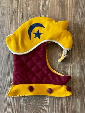 Renaissance knight hood kids Yellow & Burgundy Star Crescent Costume